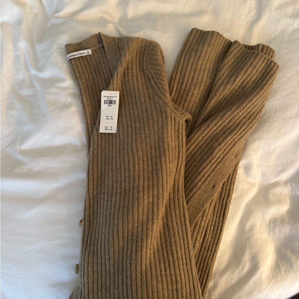 NWT Abercrombie X Kathleen Post Ribbed Tan Sweater Dress